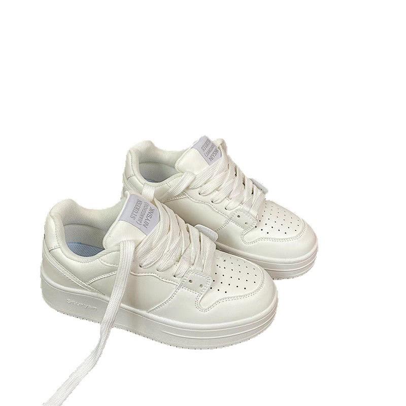 Platform women ins autumn new niche versatile breathable board shoes white adult