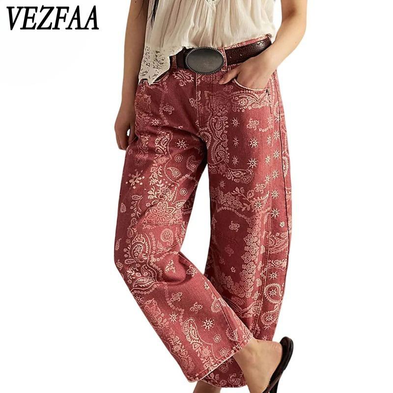 VEZFAA Damenmode, lässige Hosen mit hoher Taille, Hosen und Caprihosen