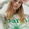 [Mardi Mercredi] Sweatshirt Flowermardi_oatmeal Green