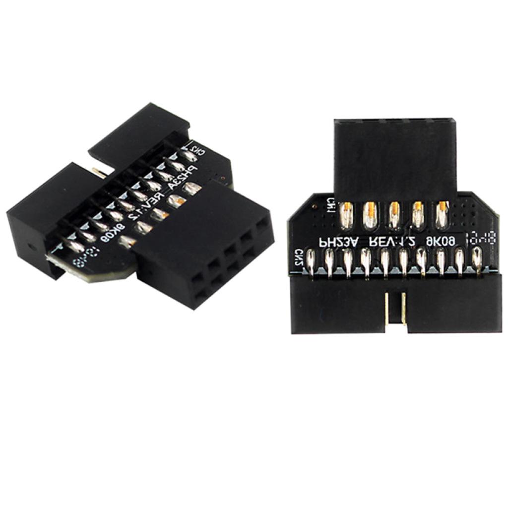 Motherboard USB 3.0 19/20pin To USB 2.0 9pin Adapt Connector Front Panel Plug-in