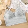 Sottile e Bellissimo Pizzo Posteriore Fasciato sul Petto Senza Ferretto Lattice Coppe Fisse Traspirante Antibatterico e Modellante Sottogonna per Reggiseno da Donna