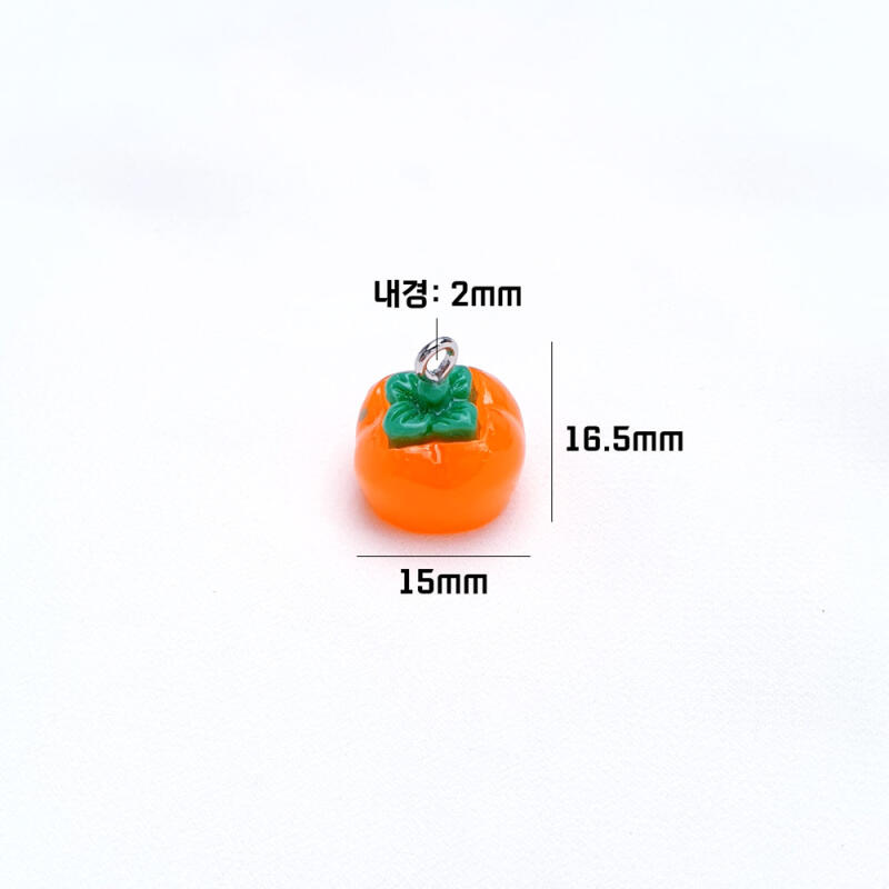 Acrylic Fruit Mini Persimmon Keychain Pendant Accessory Supplies