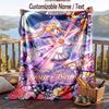 Personalized Flannel Throw Blanket,Sailor Moon Custom Printed Name, Cozy Plush Blanket For Home Use