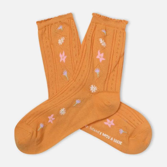 Misua Side Flower Socks_T264MSC274W