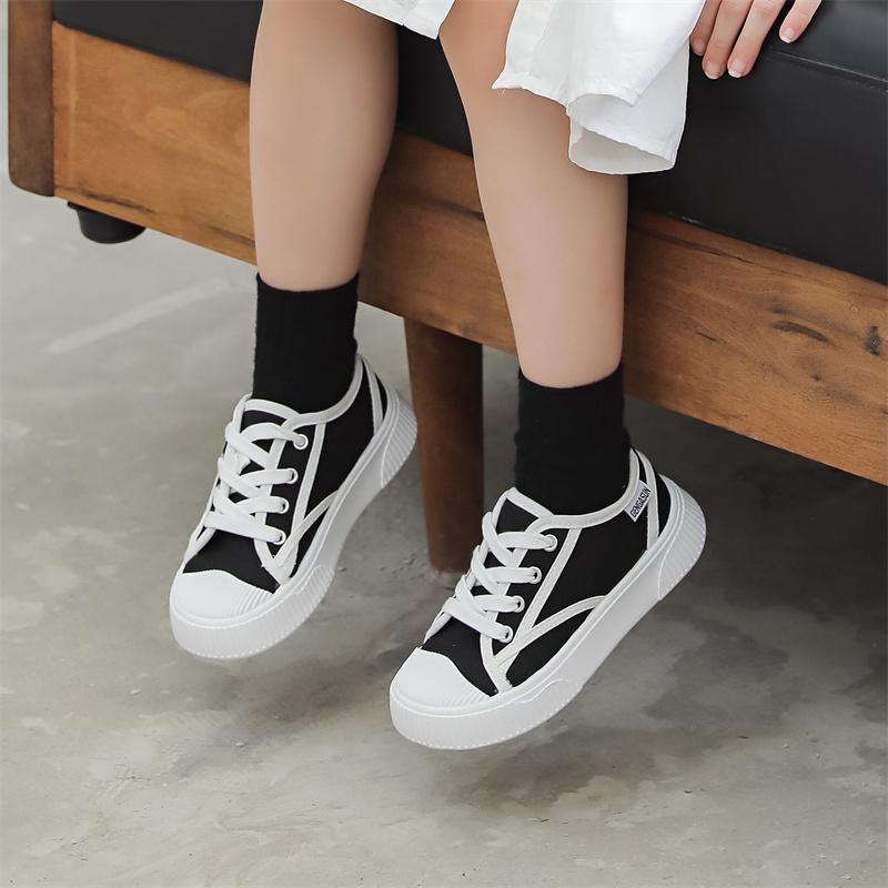 Children Canvas Shoes Kids Casual Soft-Soled Non-Slip Sneakers Spring Autumn Breathable Solid Color Shoes