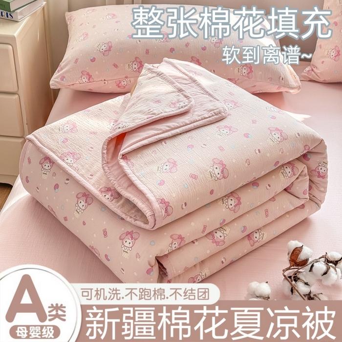 Small Fresh Printed Double-layer Yarn with Small Edging Xinjiang Cotton Summer Cool Quilt