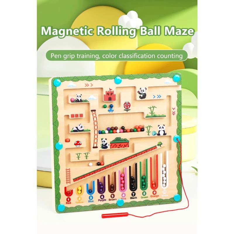 Children's Magnetic Maze Color Matching Montessori Toys Concentration Training Early Education Logic Thinking for 3+ Children