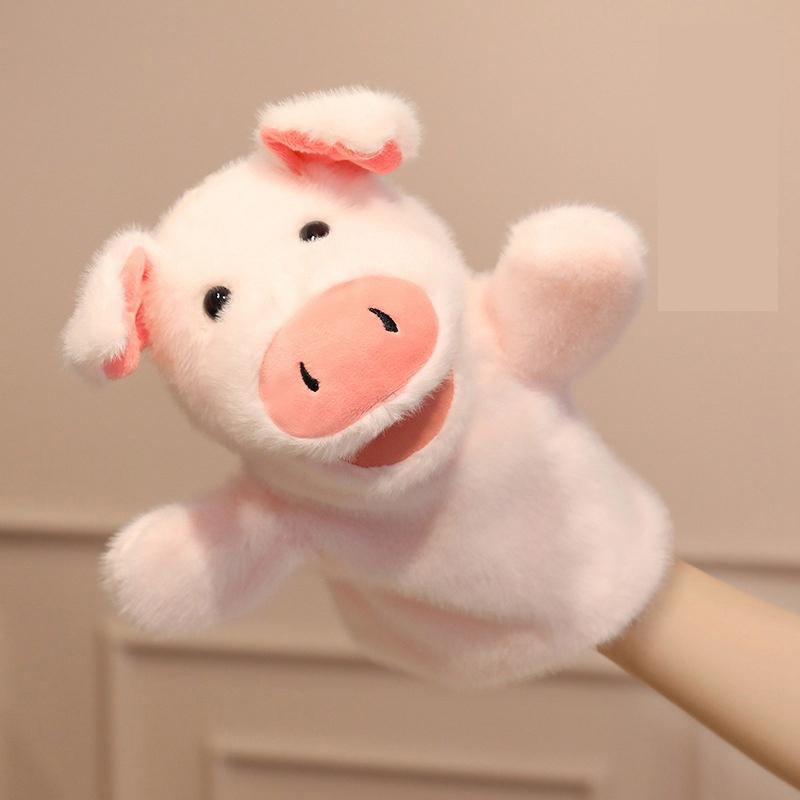 Cartoon Animal Plush Hand Puppet, Movable Mouth Interactive Glove Doll, Kids Early Education Storytelling Soothing Toy Universal Multiple Styles