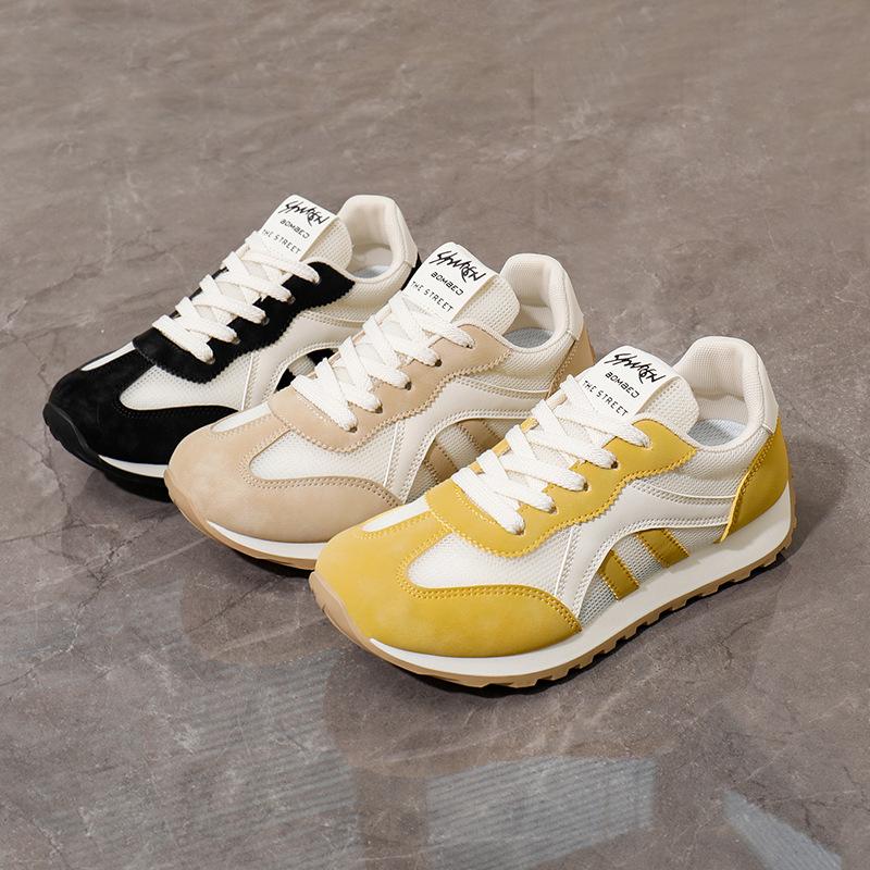 Ins Koreanische neue Damen 2025 Sommer Lauf atmungsaktive Sneaker Outdoor dicker Boden erhöhend Freizeitschuhe