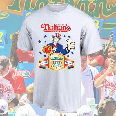 Nathan's Hot Dog Esswettbewerb Nachdruck T-Shirt S-4XL