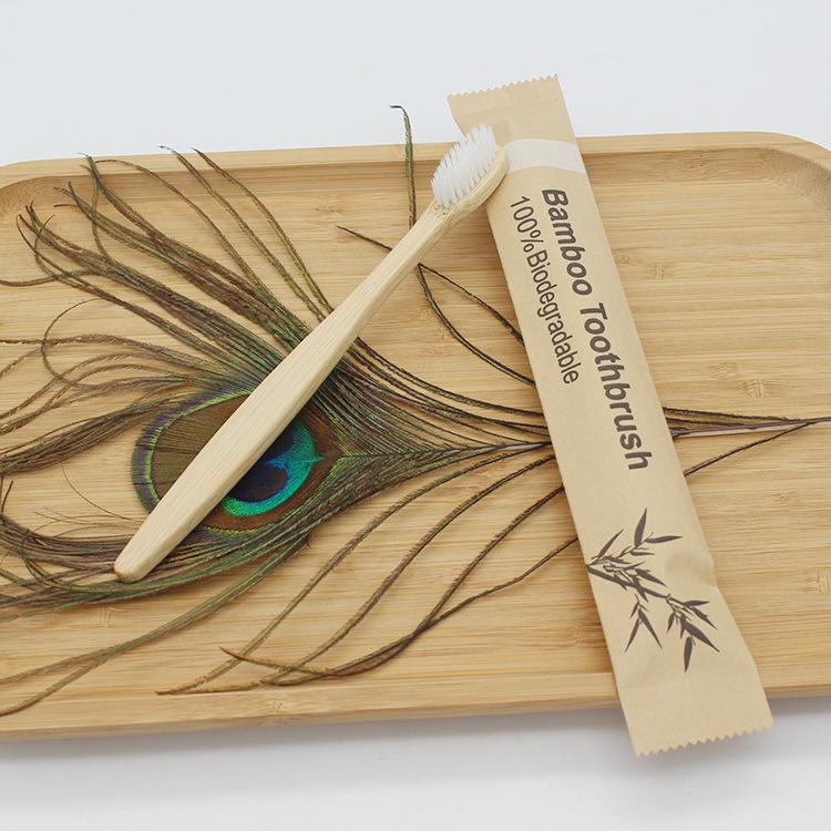 Bamboo Toothbrush Natual Color Individual Package Multiple Color Bristles High Quality Dental Clinic Eco Friendly Material