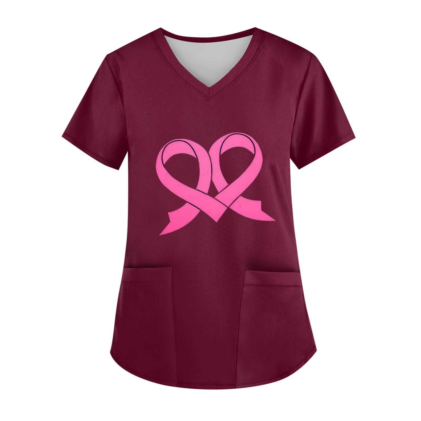 

Женский топ с V-образным вырезом, короткими рукавами, карманом и боковым разрезом XL винный