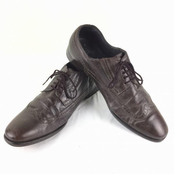 

HUGO BOSS Wingtip Leather Business Shoes Brown size 8 26.5