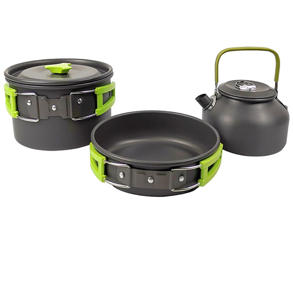 Outdoor camping cooking set aluminum alloy material pot set portable camping equipment for hiking and outdoor travel