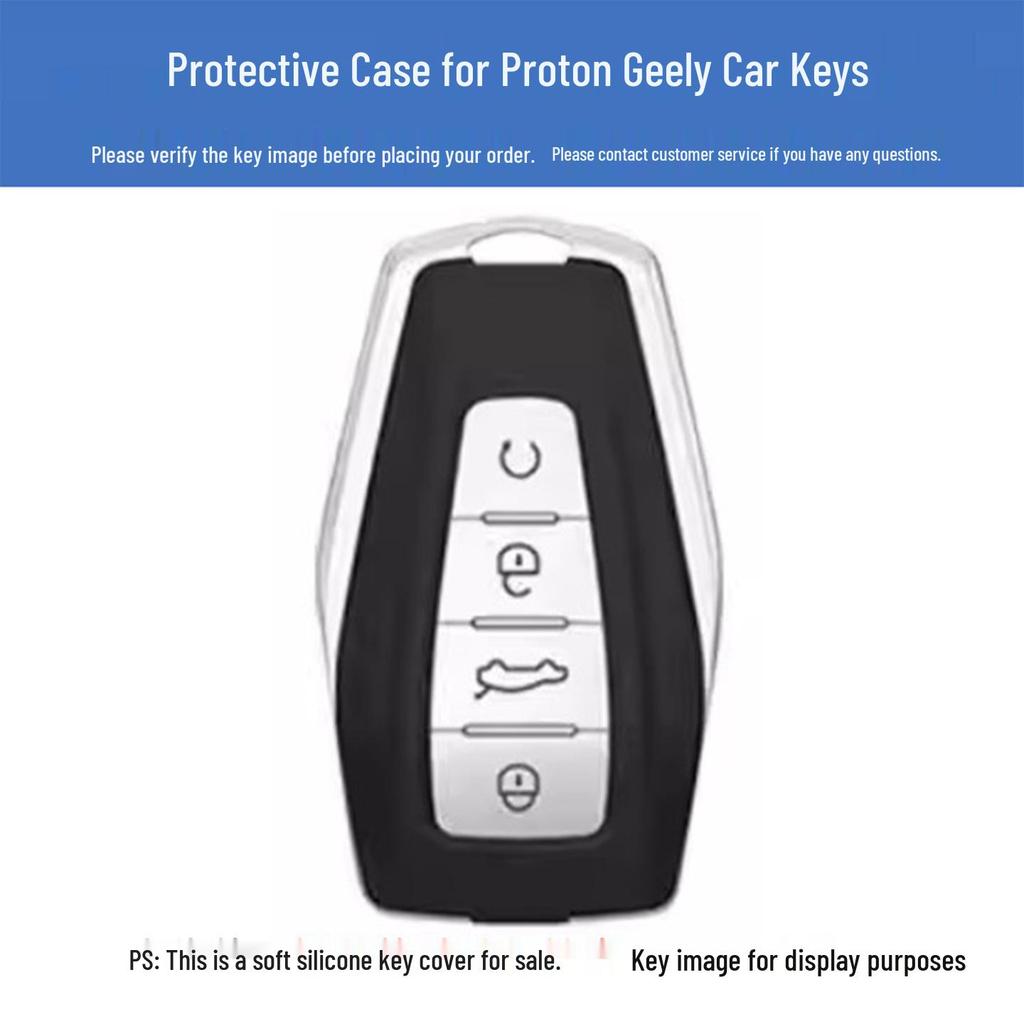 Compatible Silicone Key Cover for 26 Proton Geely Models: Emgrand, Boyue, Xingyue, Bin Yue.
