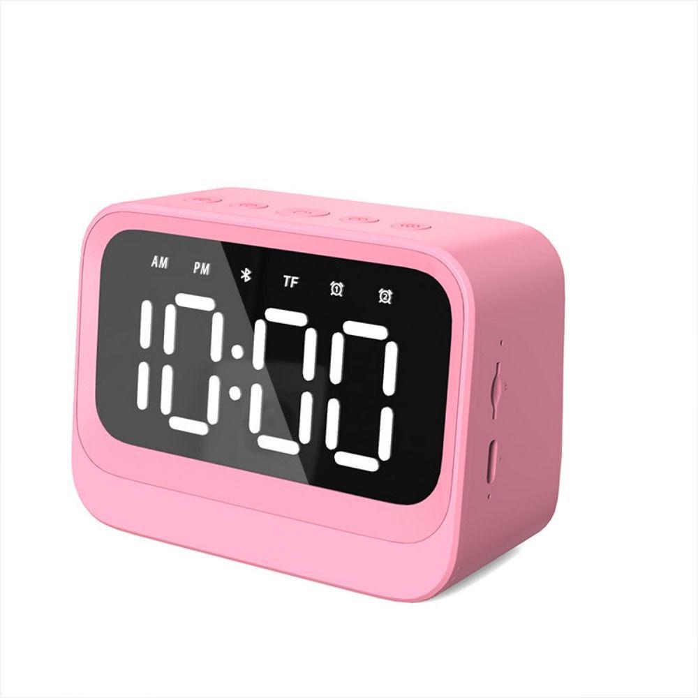 Creative Digital Display Bluetooth Speaker Stereo Sound Portable Alarm Clock Mini LED Mirror Clock Desktop