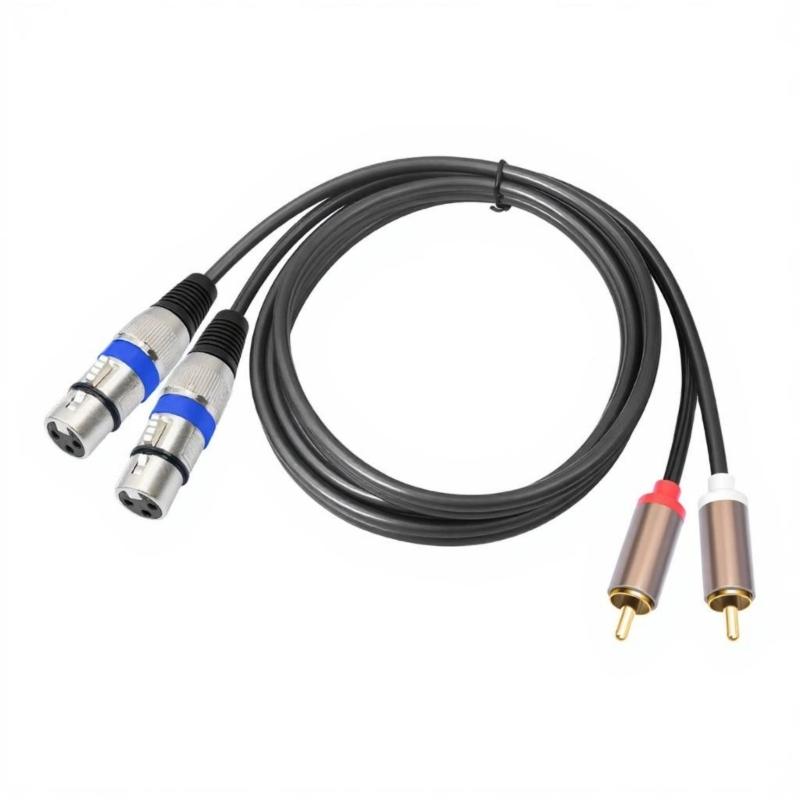 Double Female to Double Male Metal Texture Sound Cable Gold Plated Connectors Studio Grade Interconnects