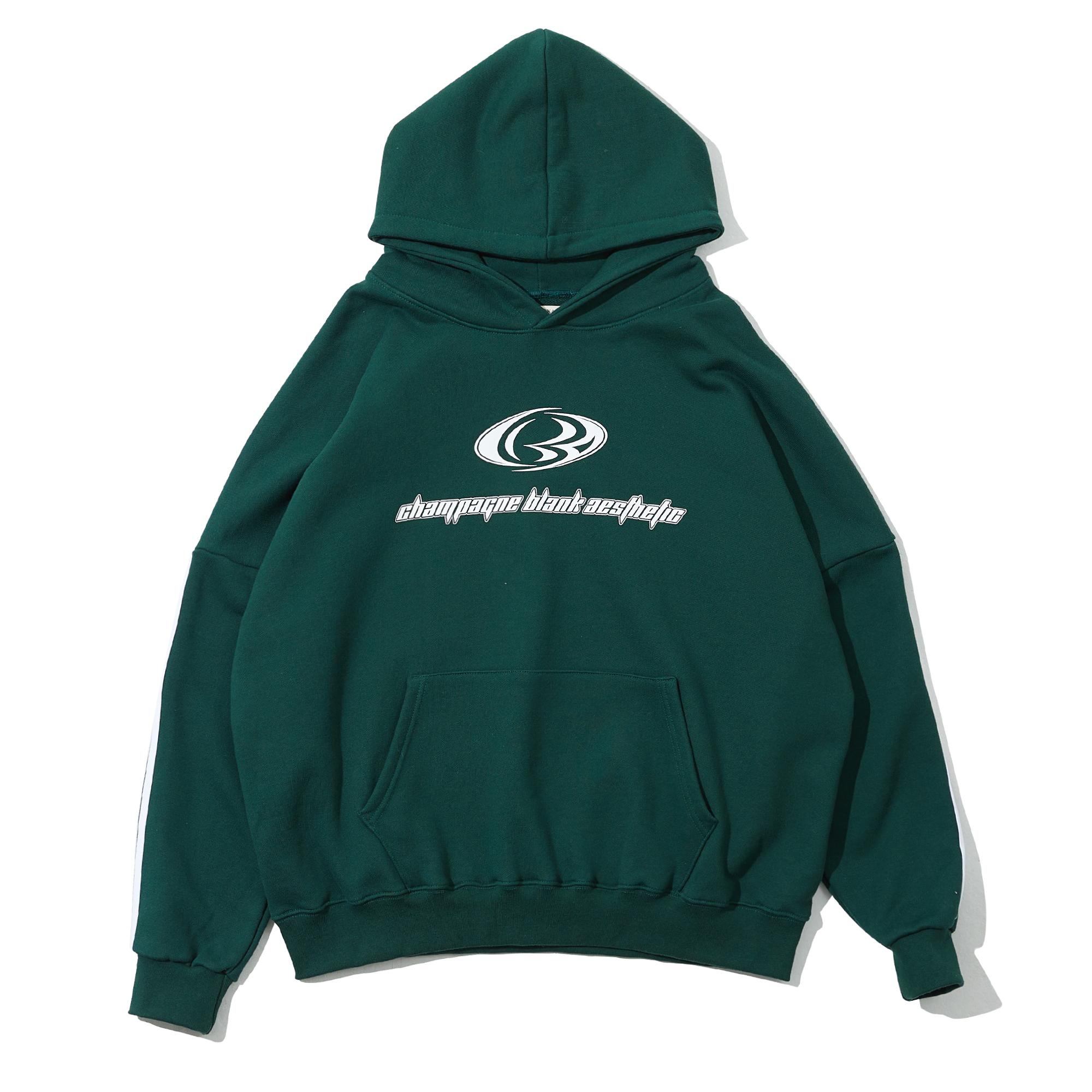 Худи с принтом Champagne Blank Aesthetic Line Зеленый M