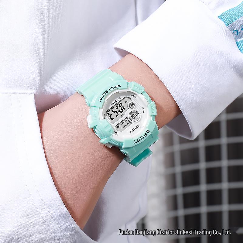 Children's Macaron Style Sports Watch with Luminous Alarm Clock