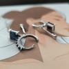 Silver Earrings with Nano Sapphire 2.35ct (2195078)