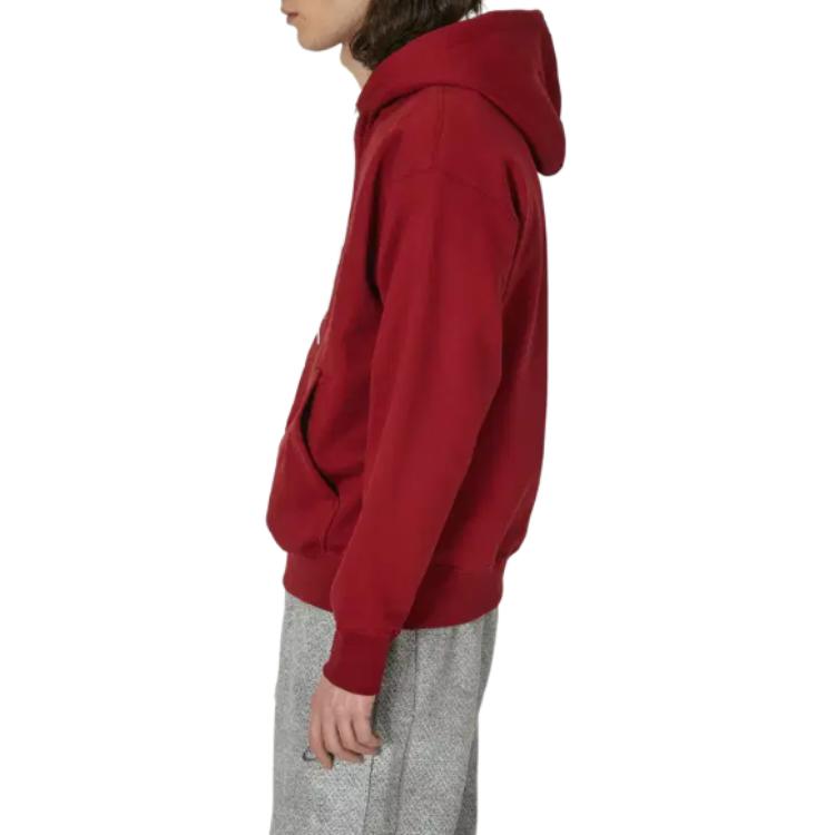 Nike Felpa con cappuccio e coulisse Solo Swoosh Logo tinta unita Uomo felpe Rosso Profondo DX1355-677