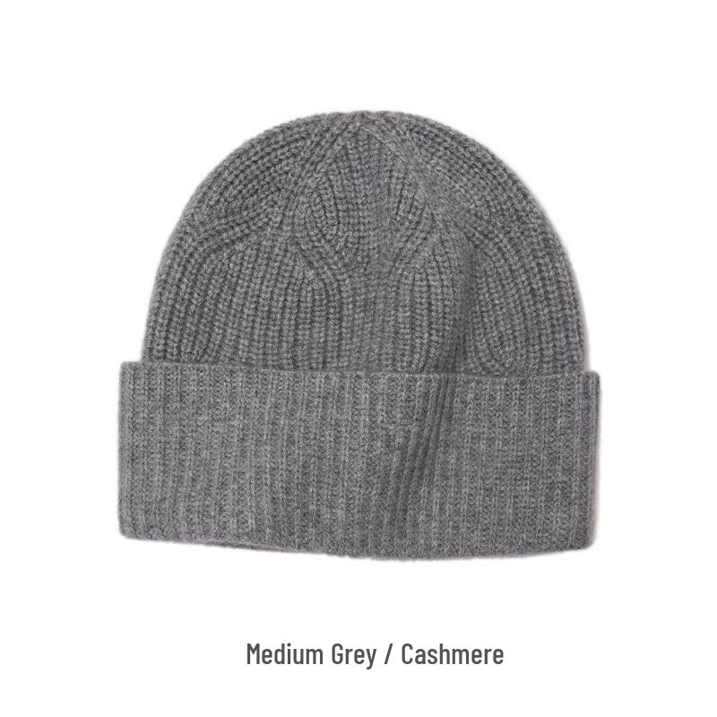 Unisex 100% Pure Cashmere Hat - Stylish Knitted Cold-Weather Essential for Autumn and Winter