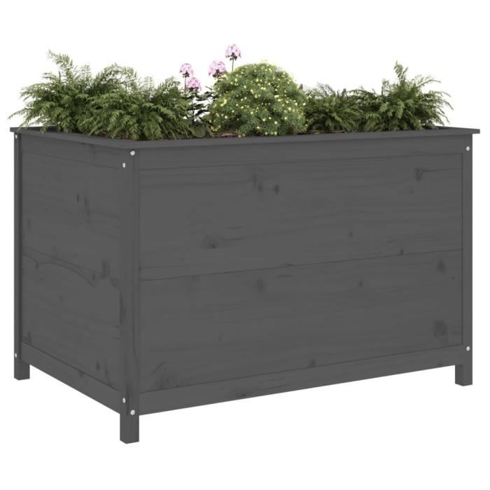 VidaXL Lit surélevé de jardin gris 119,5x82,5x78 cm bois de pin massif 825312