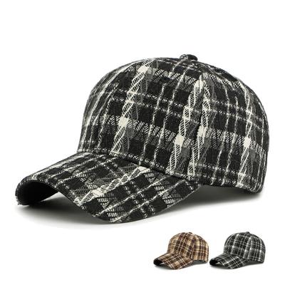 Unisex Herbst Winter Karierte Baseballkappe Outdoor Sonnenschutz Sonnenhut