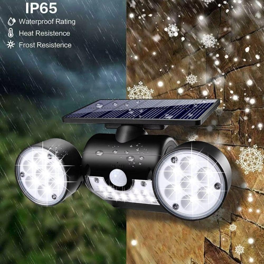 Rotating Design Motion Sensor Lights Dual Head Solar Wall Lights Security Lights Garage Use