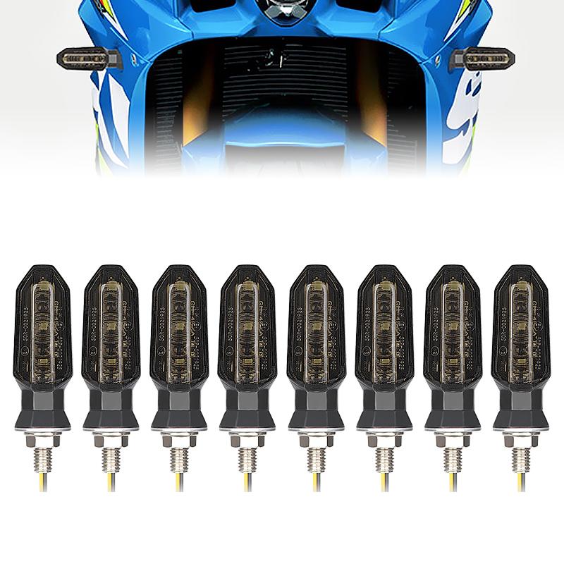 Motorcycle LED Turn Signal Lights 8mm Mini Flashing Light For Honda CBR500R CBR650F CB500X CRF250L MSX125 12V Moto Indicator