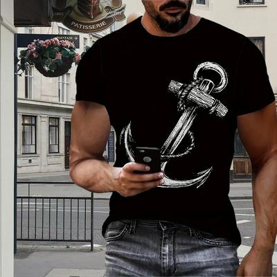 New Summer Men's Fashion T-shirt Personality Hanger Printed Men's T-shirt Top