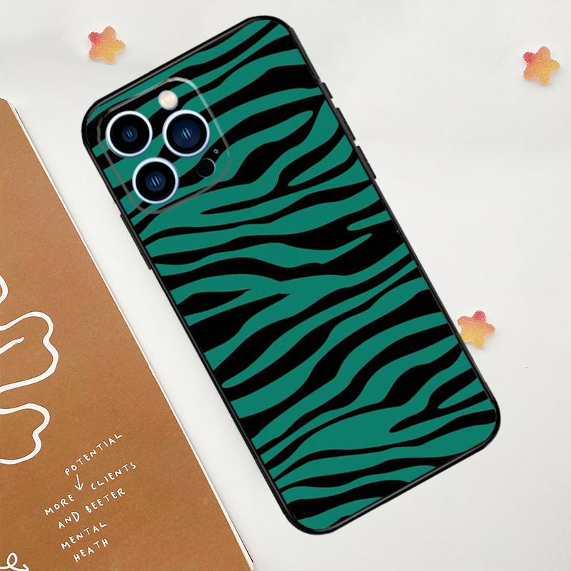 Zebra-Streifen-Druck-Telefon-Kasten für iPhone 15 16 14 13 12 11 Pro Max Mini Plus XS X XR Rückseite