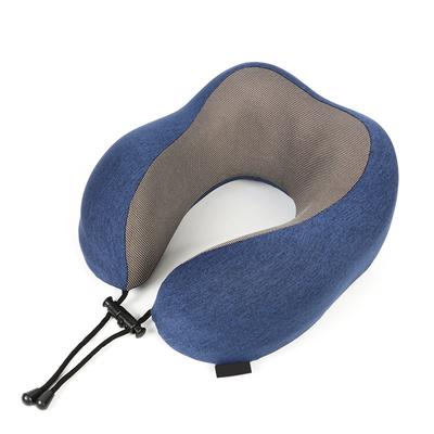 U-förmiges Nackenkissen Kationisches Gewebe Nackenschutz Memory-Schaum Reisekissen für Reise Auto Zuhause Blau Einzeln Nacken