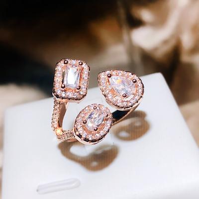 Creative Design Geometric Zircon Ring