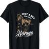 Nur ein Junge, der Pferde liebt T-Shirt Geschenk Reiten Pferd Liebe