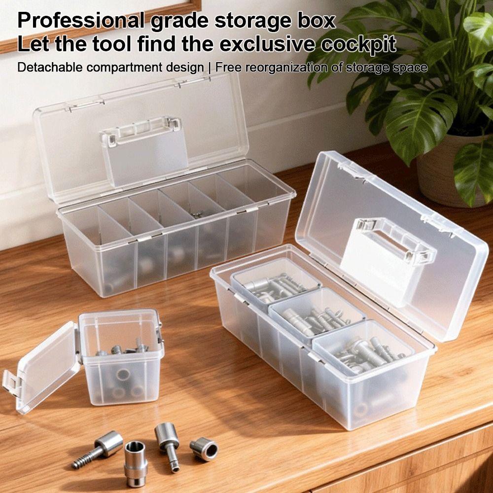 Multi-functional Tool Storage Box Transparent Hardware Tool Organizer Parts Organizing