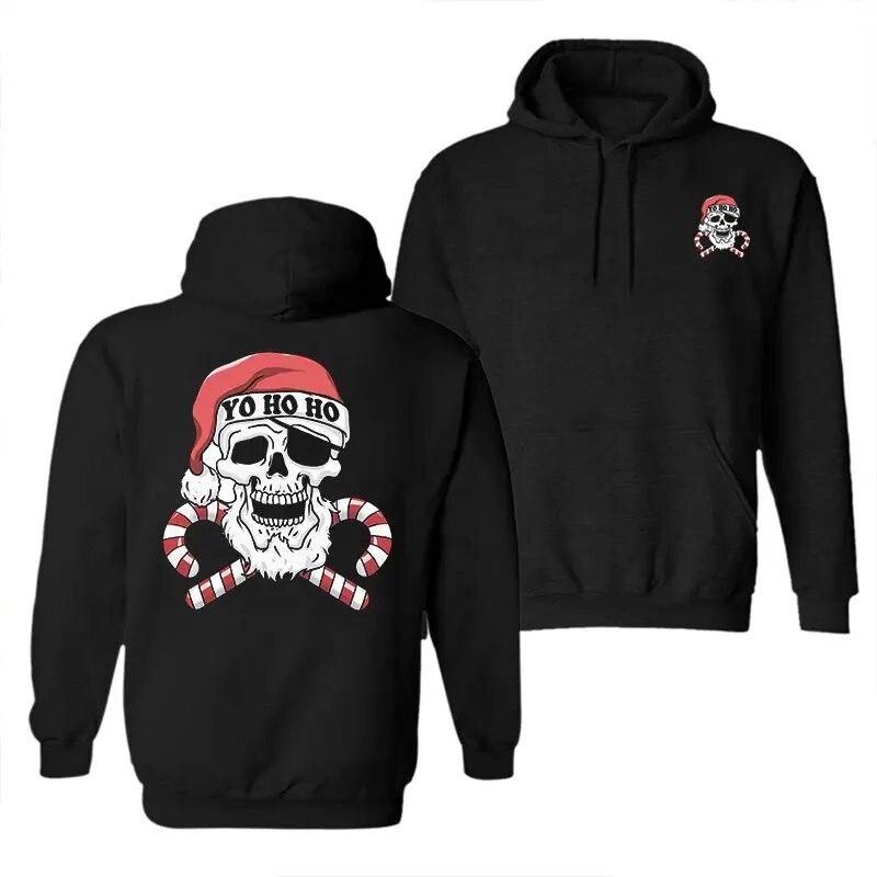 

Санта-Клаус Череп Йо-хо-хо унисекс толстовка с капюшоном унисекс креативная панк-готическая одежда толстовки женские осенне-зимние предметы первой необходимости 3XL