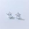 Koreanische Süße Zirkon Schneeflocken Ohrstecker - Einfacher Weihnachtsgeschenk Schmuck