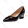 Fashion Women Pumps Spring Autumn Soft Leather Thick Middle Heel Shoes for Women Professional Shallow Mouth Pointed Toe Women's Shoes