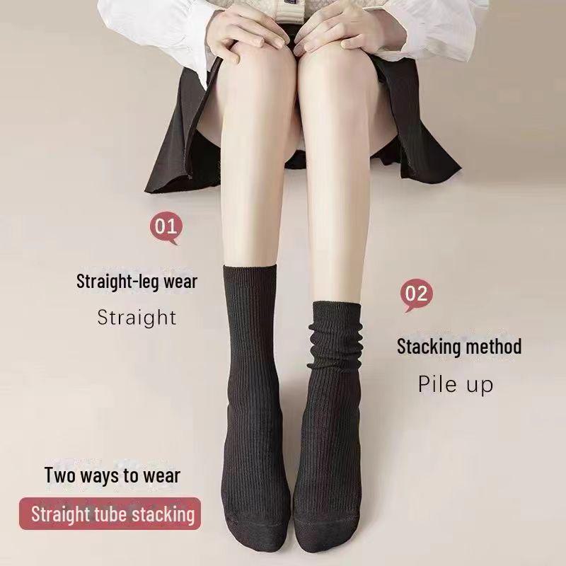 Unisex Mid-Tube Sports Socks - Black, White, Gray, Soft Cotton, Simple Design