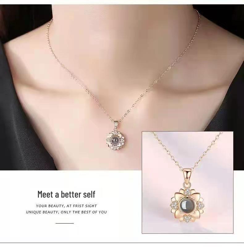 100 Languages 'I Love You' Projection Necklace - Versatile Valentine's Day Gift for Women