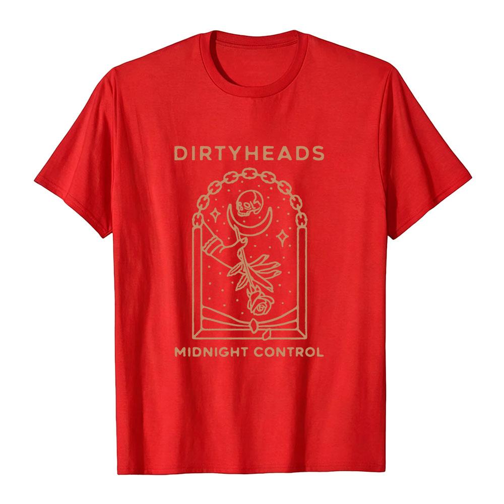 

Midnight Control T-Shirt DIRTY HEADS Band Hip Hop Tee Unisex Streetwear Summer Cotton Short Sleeve Tshirts Graphic Merch Clothes XS червоний