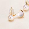 Zhuji freshwater pearl silver needle earrings, a delicate and fresh style, perfect for young girls, with a mother-of-pearl skirt design, adding an