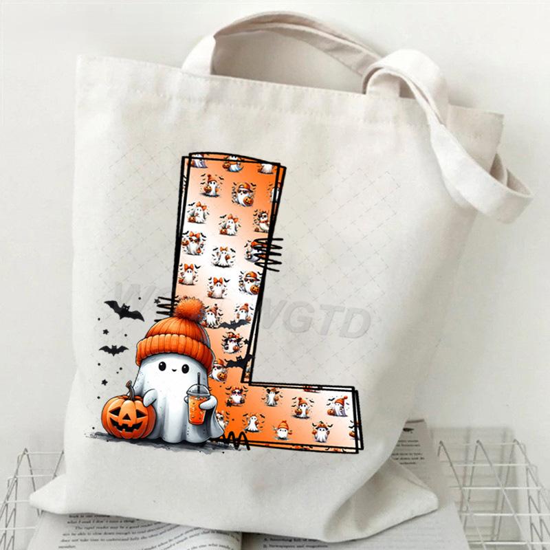 New Halloween 26 Letter Print Fashion Shoulder Bag Multi-function Portable Handbag Casual Versatile