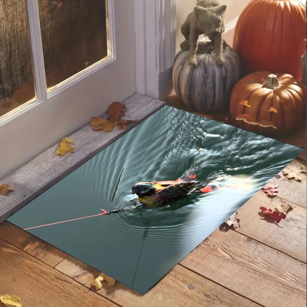 1pc Rapala Fishing Enthusiasts Bathroom Absorbent Mats Anti-Slip Mats Home Decor Supplies Carpets Home Kitchen Floor Mats
