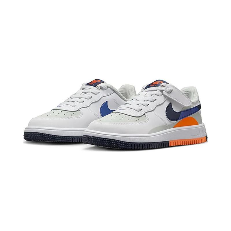 Nike Air Force 1 Anti-Slip Wear-Resistant Low-Top Kids' Skateboarding Shoes Gray Blue Children Aged 3-7 Years Old Sneakers FN0410-002