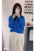 2026 Korean Sweet Knit Cardigan: Heart Button, Round Neck, Embroidered Letters, Women's Autumn/Winter Style