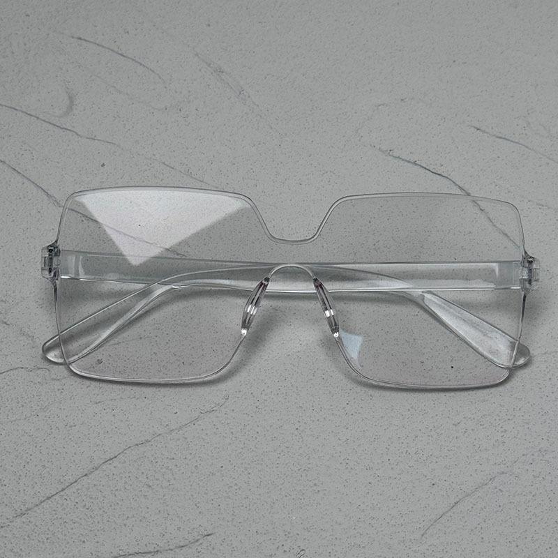 

89 новых солнцезащитных очков без оправы, цельные, прозрачные, с резиновыми линзами, европейские и американские, квадратные очки карамельного цвета, интегрированные в морские детали прозрачный