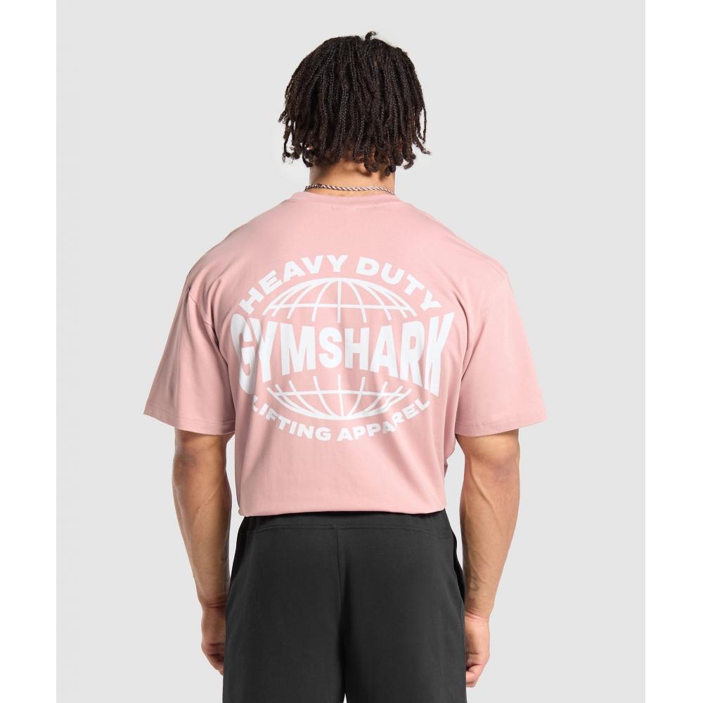 

Футболка GYMSHARK Heavy Duty Apparel светло-розовая A6A4P KB01 L