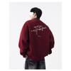 Men's Casual Letter Embroidery Cotton Hoodie - Loose, Solid Color, Chinese-American Style for Spring/Autumn